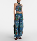 Etro Embellished leather slingback flats