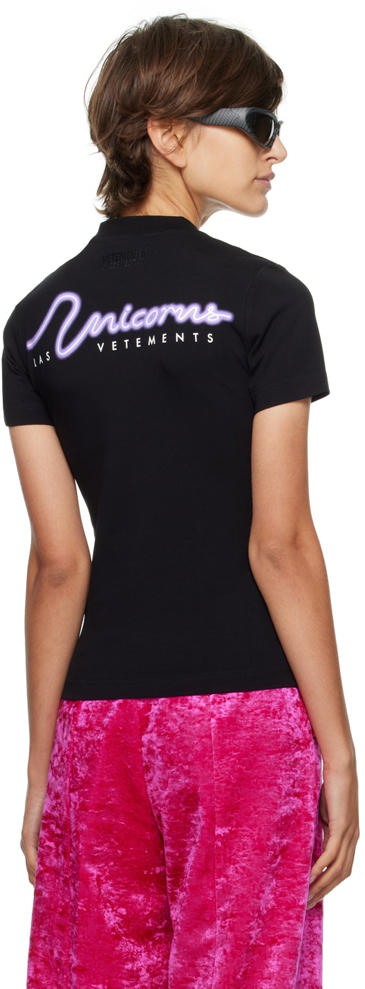 VETEMENTS Black Dolphin Unicorn T-Shirt Vetements