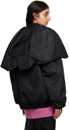 Raf Simons Black Couture Drape Bomber Jacket