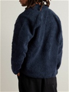 YMC - Beach Shawl-Collar Recycled Cotton-Blend Fleece Jacket - Blue