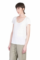 120% Lino T-shirt In White Linen
