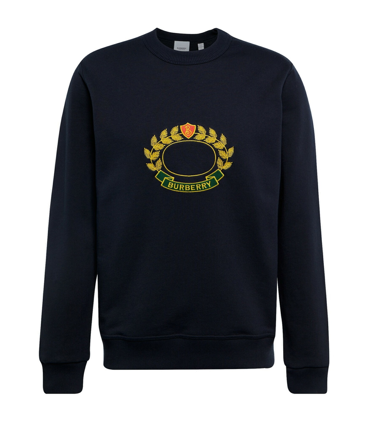 【関税&送料込】Burberry Cotton Sweatshirt With Logo Embroid Burberry Cotton Sweatshirt With Logo Embroidery in Blue for