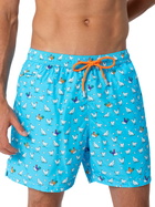MC2 Saint Barth Man Lightweight Fabric Swim-shorts Lighting Micro Fantasy With Rooster Print