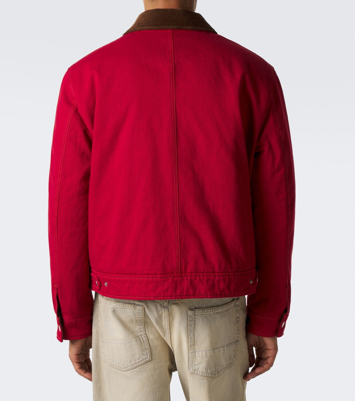 Ami Paris Ami de Coeur corduroy-trimmed denim jacket