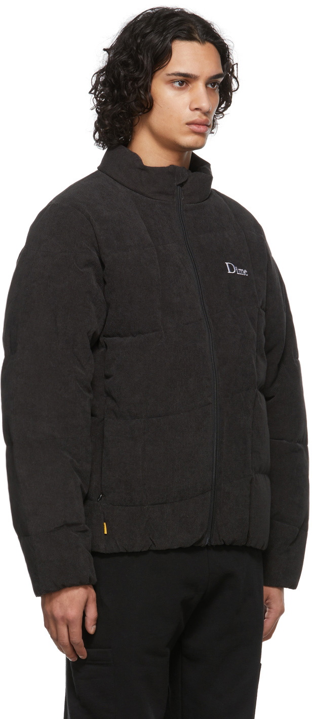 Black Corduroy Stage Puffer Jacket