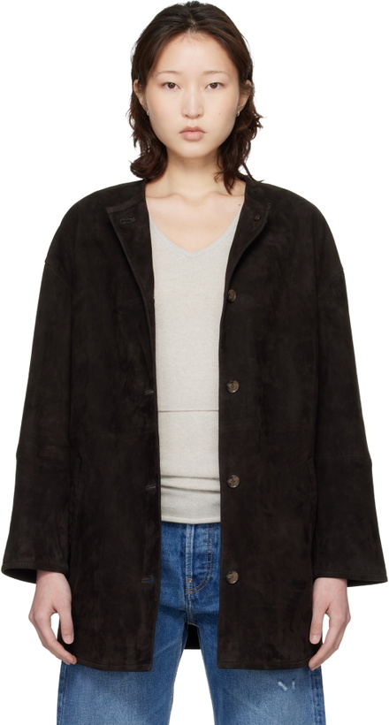 Photo: Loulou de Saison Brown Waren Oval Suede Coat
