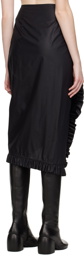 Dries Van Noten Black Ruffled Midi Skirt