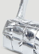 Padded Cassette Shoulder Bag in Silver