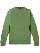 Stone Island Shadow Project - Nylon-Trimmed Garment-Dyed Loopback Cotton-Jersey Sweatshirt - Green