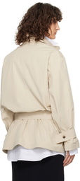 RECTO Beige Wide Fit Short Trench Coat