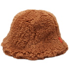 Sunnei Men's Sherpa Fleece Bucket Hat in Chestnut