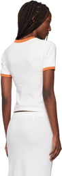 Conner Ives White Mother of Pearl Paillette Ringer T- shirt