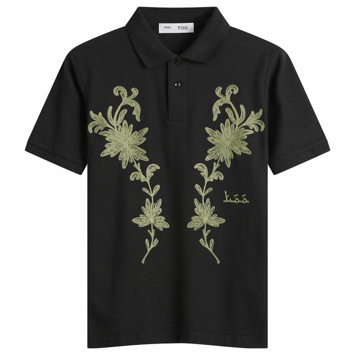Photo: TOGA ARCHIVES Women's TOGA Embroidery Polo Shirt in Black