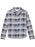 Albam - Miles Camp-Collar Checked Cotton-Blend Shirt - Blue