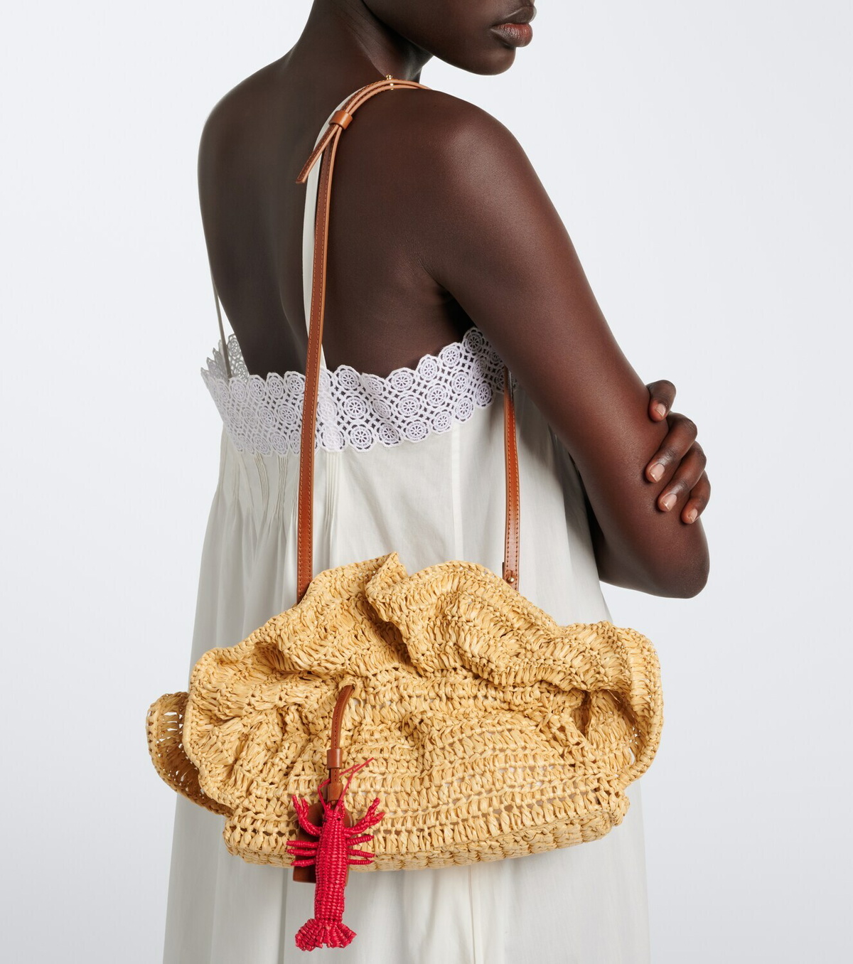 Aquazzura Paradise raffia clutch