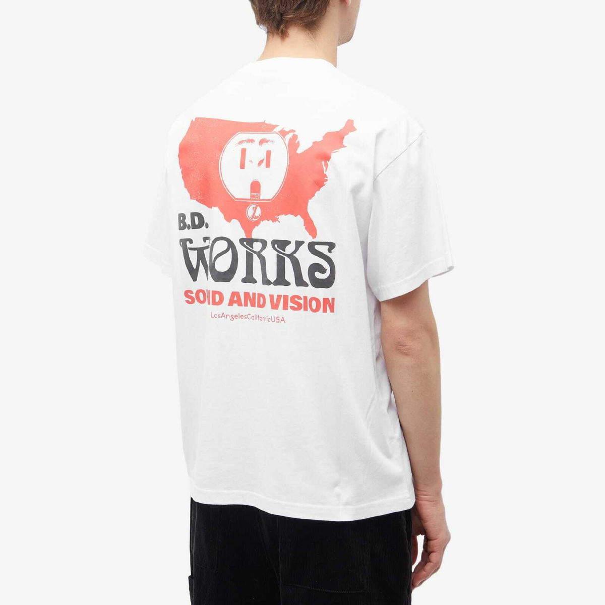 Brain Dead Men's Sound & Vision T-Shirt in White Brain Dead