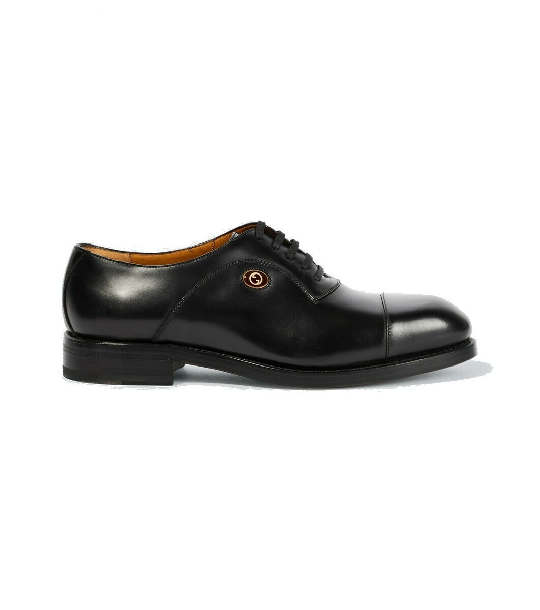 Photo: Gucci Interlocking G leather Derby shoes