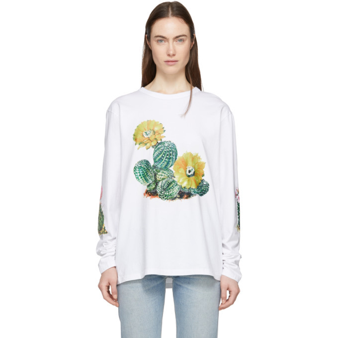 Bianca Chandon White Cactus Long Sleeve T-Shirt