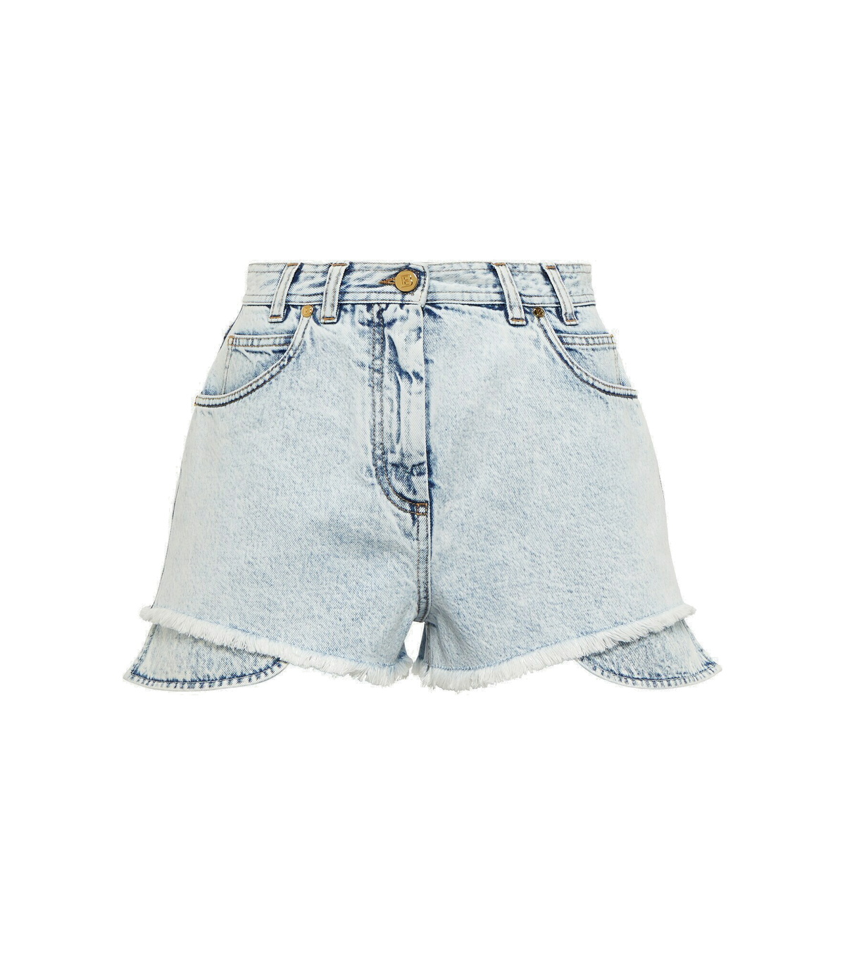 Balmain - High-rise denim shorts Balmain