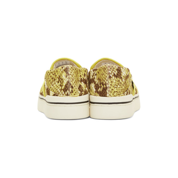 R13 Yellow Python Slip On Sneakers R13