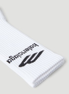 Sports Icon Ribbed Socks in White