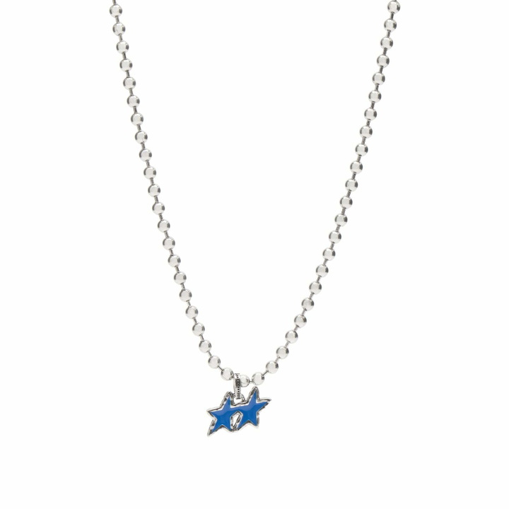 Photo: TwoJeys Melted Stars Ball Necklace in Blue 