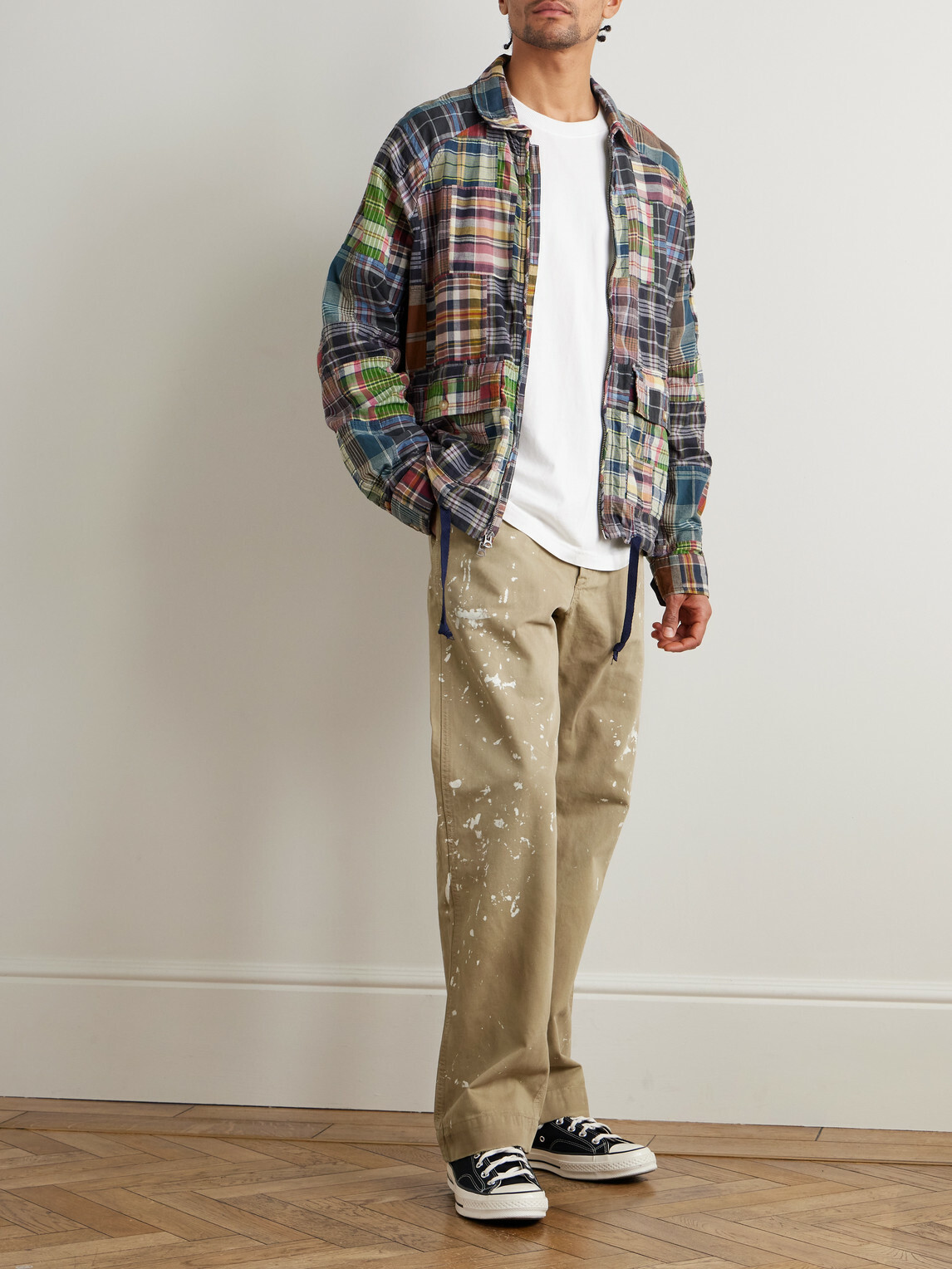 RRL - Straight-Leg Distressed Cotton-Twill Pants - Green