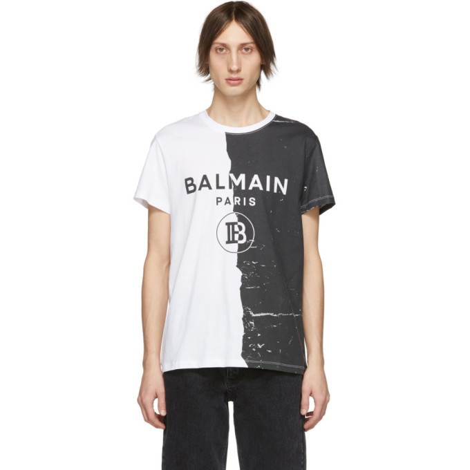 Photo: Balmain Black and White Printed T-Shirt