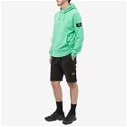 Stone Island Men's Brushed Cotton Popover Hoody in Light Green