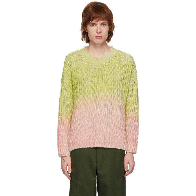 Photo: Jacquemus Green and Pink Le Pull Soleil Sweater