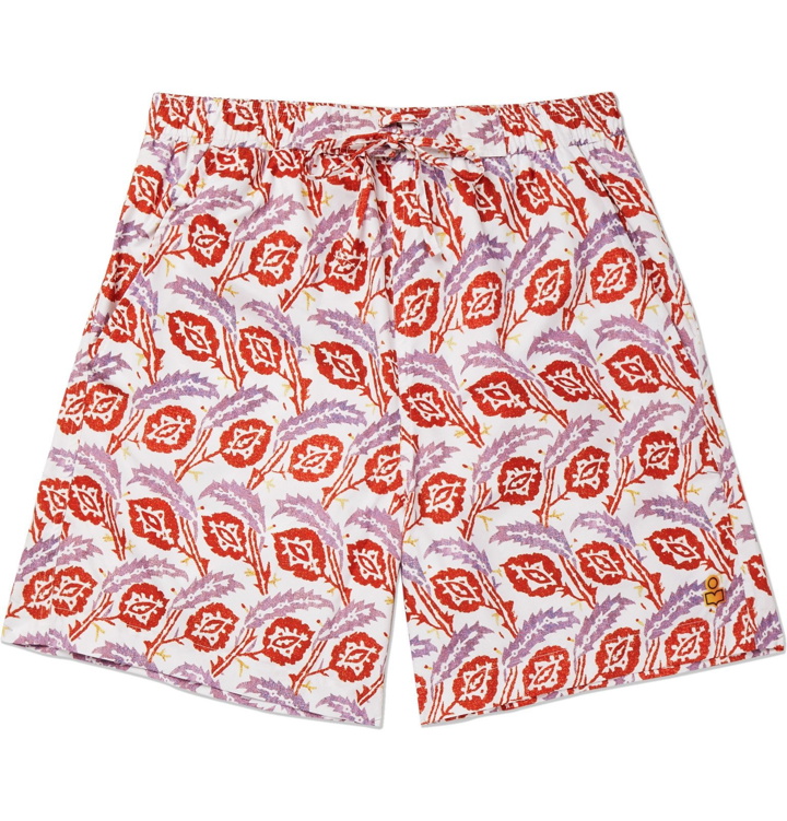 Photo: Isabel Marant - Vedra Mid-Length Printed Swim Shorts - Orange