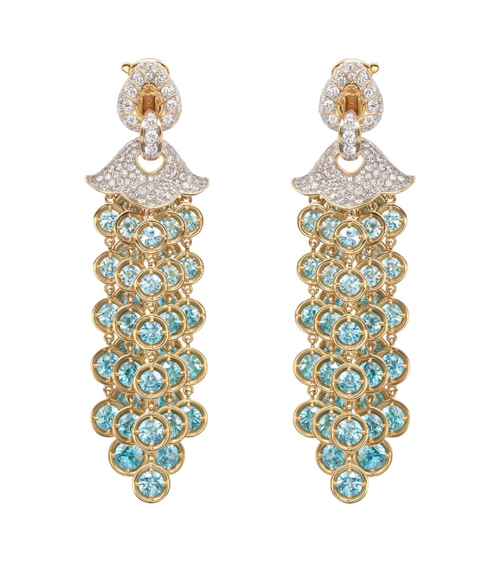 Photo: Marina B Pampilles 18kt gold drop earrings with diamonds and zircons