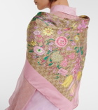 Gucci GG floral silk scarf