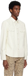 TOM FORD Off-White Press-Stud Leather Jacket