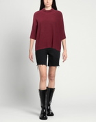 Manila Grace Womens Turtleneck in Burgundy