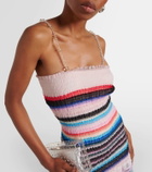 Susan Fang Beaded striped midi dress