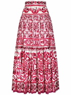 DOLCE & GABBANA - Majolica Print Cotton Long Skirt