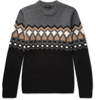 Theory - Rueda Fair Isle Merino Wool Sweater - Gray