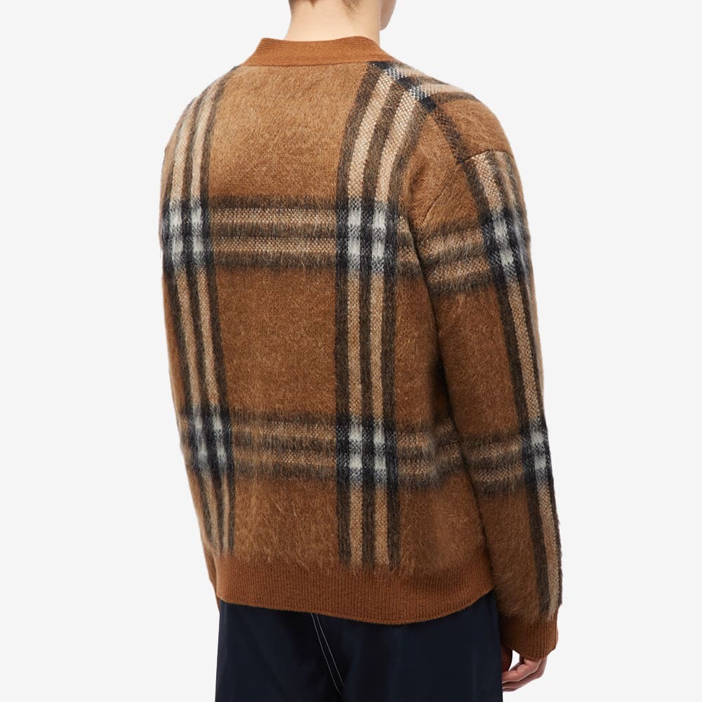 Burberry Men's Danmore Wool Mohair Check Cardigan in Dark Birch
