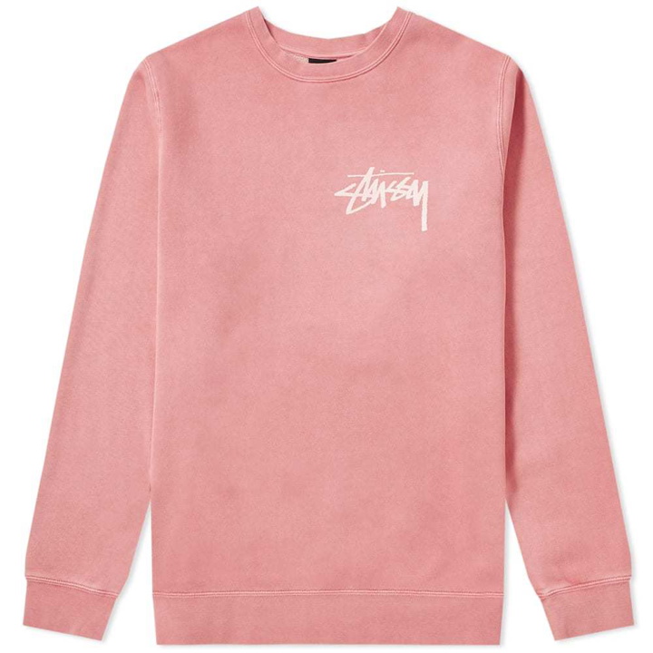 Photo: Stussy Stock Pigment Dyed Crew Sweat Rasberry