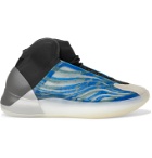 ADIDAS ORIGINALS - Yeezy Quantum Suede-Trimmed Primeknit and Neoprene Sneakers - Blue
