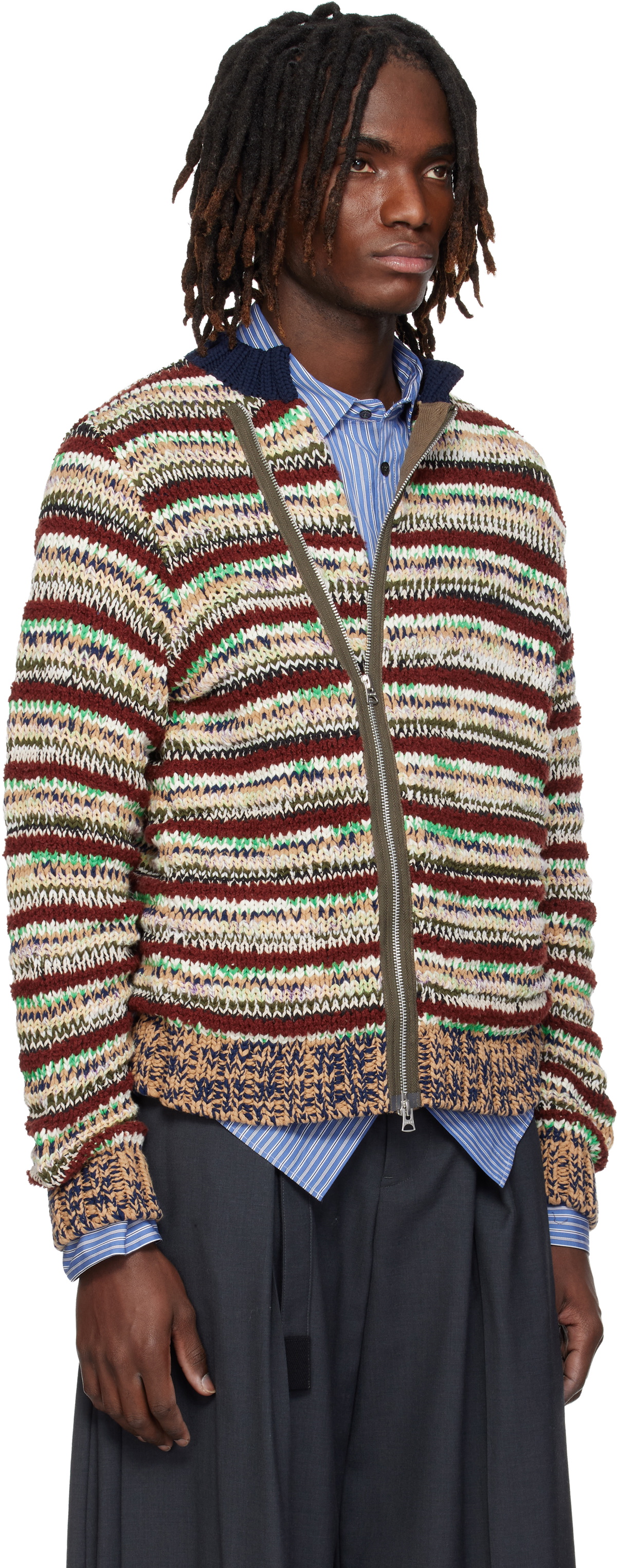 sacai Multicolor Mix Knit Blouson Cardigan Sacai