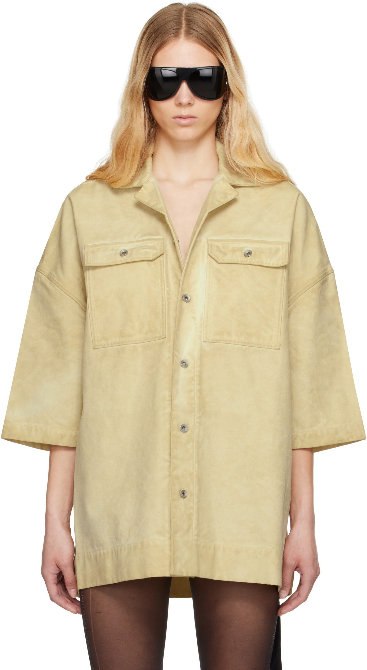 Rick Owens DRKSHDW Beige Hollywood Magnum Tommy Shirt Rick Owens 