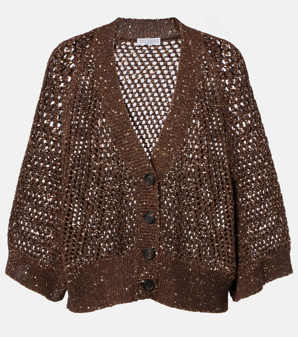 Brunello Cucinelli Open-knit sequined cardigan