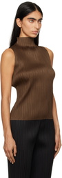 PLEATS PLEASE ISSEY MIYAKE Brown New Colorful Basics 4 Tank Top