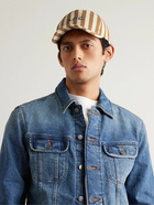 A.P.C. - Eden Logo-Printed Striped Cotton-Blend Canvas Baseball Cap - Brown