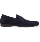 John Lobb - Thorne Suede Penny Loafers - Navy