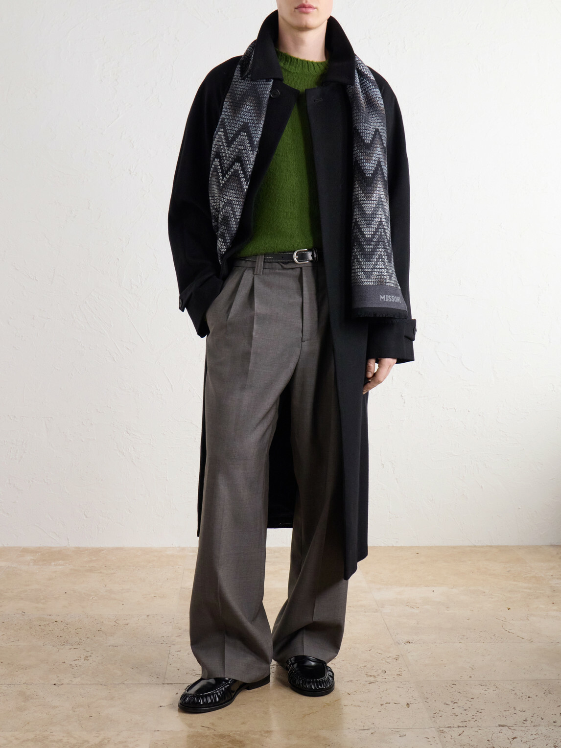 Missoni - Striped Crochet-Knit Wool Scarf - Gray