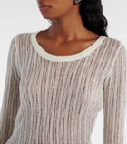 Didu Distressed ribbed-knit cotton top