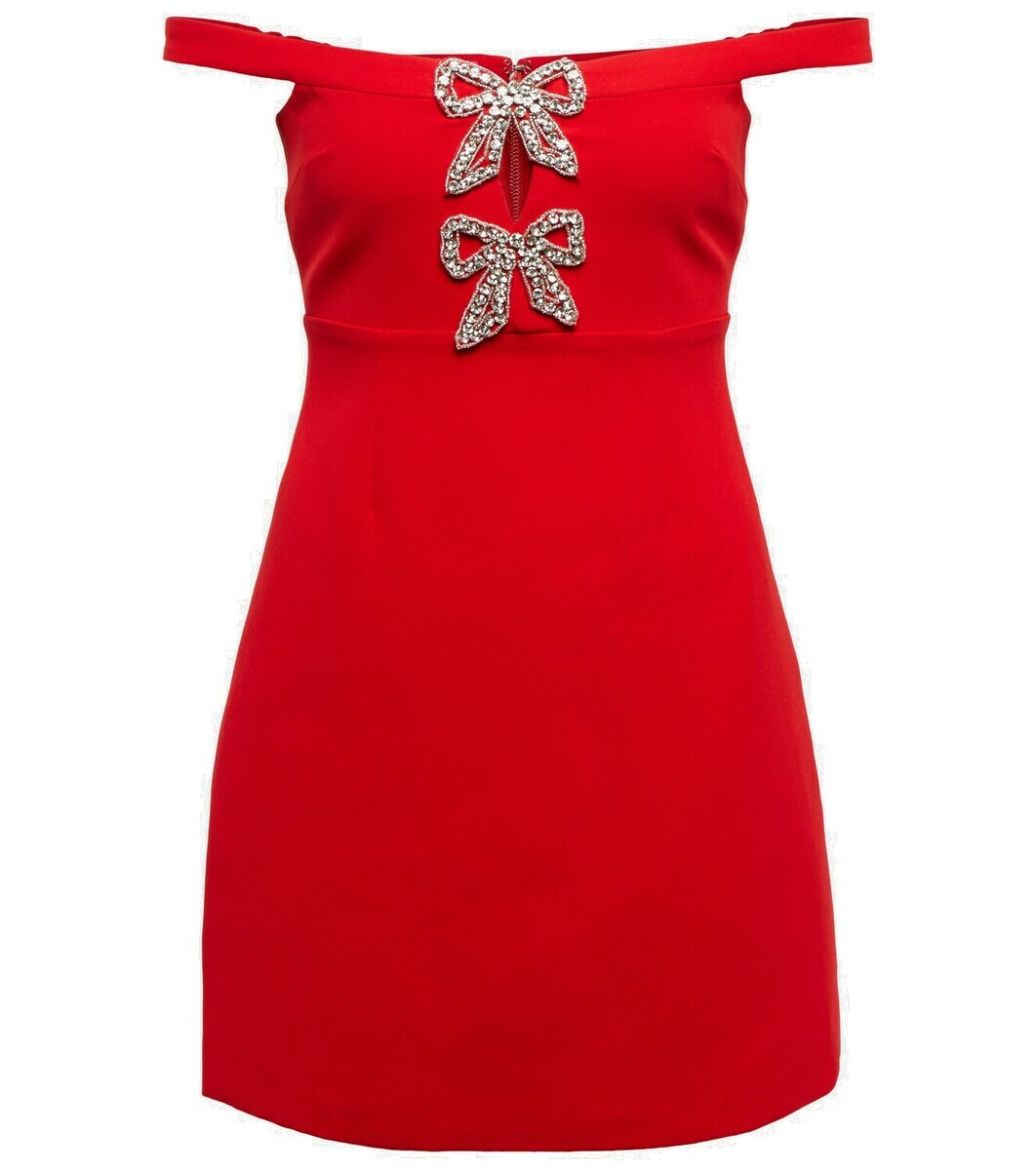 Wool Crepe Mini Dress Red - Self-Portrait main image 0